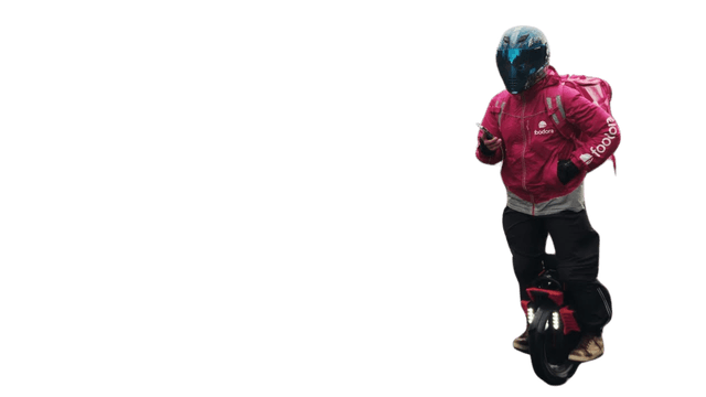 Foodora courier on scooter